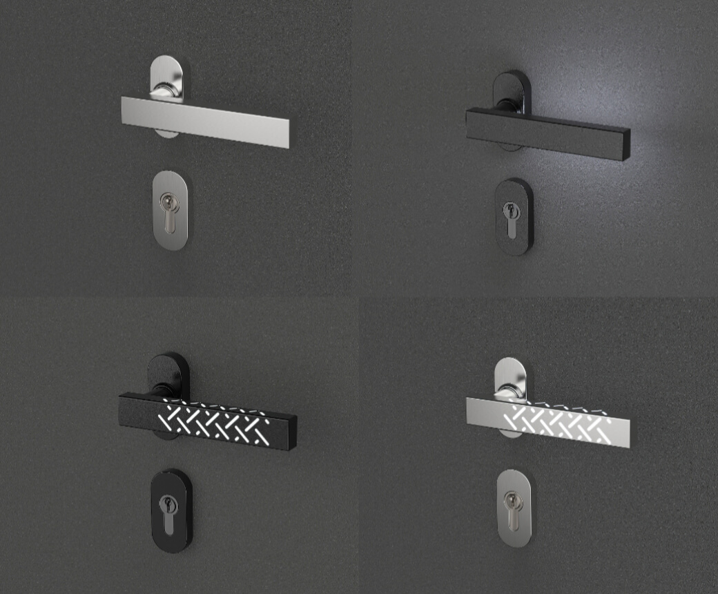 Rectangular door handles