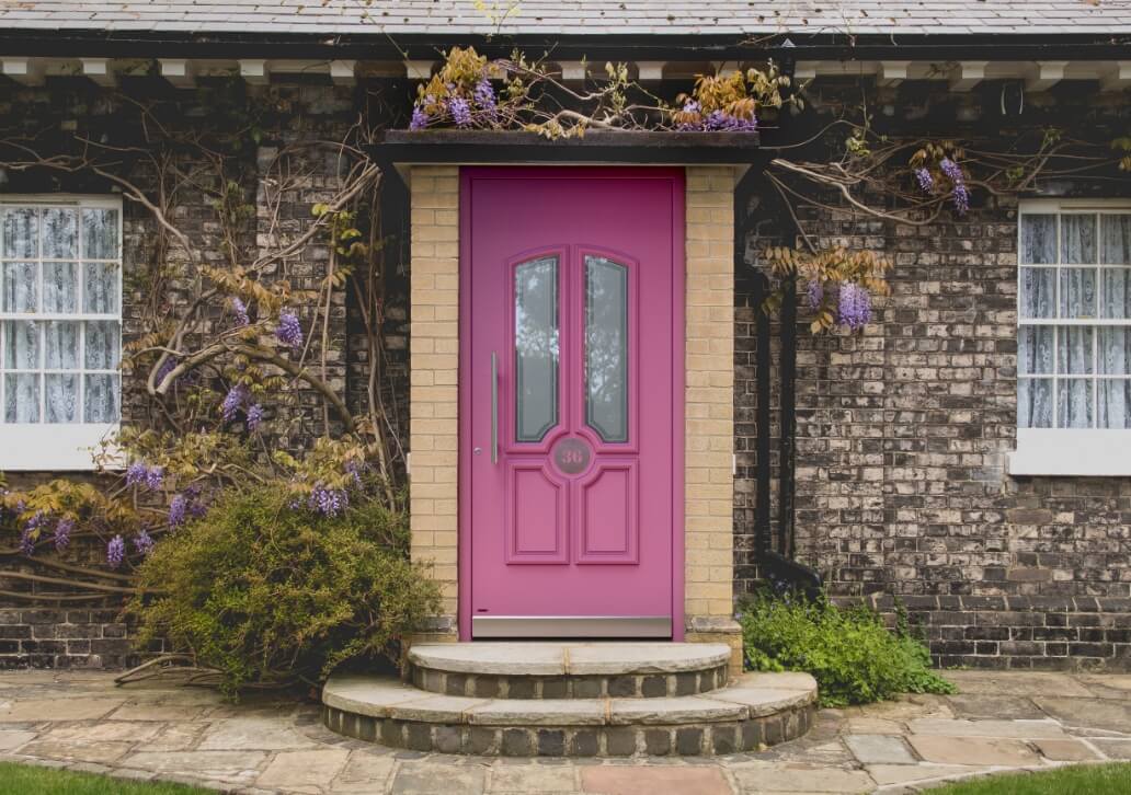 Pink front door