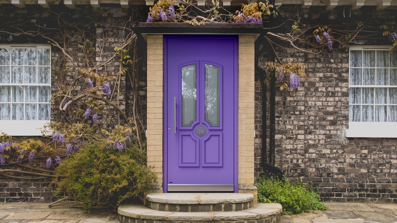 Traditional door in violet