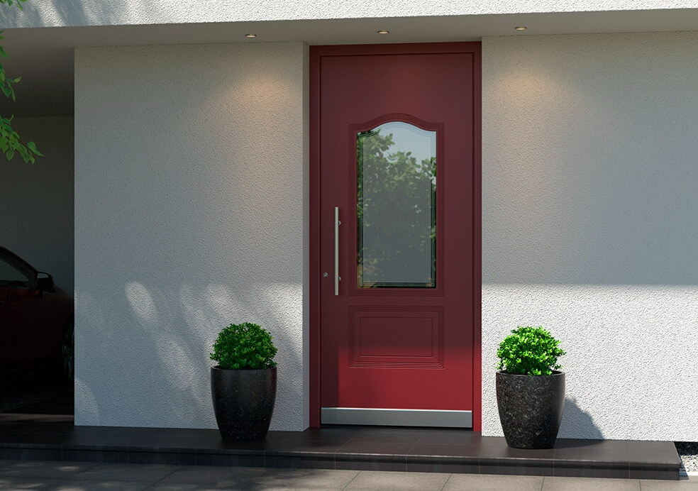 Classic red front door