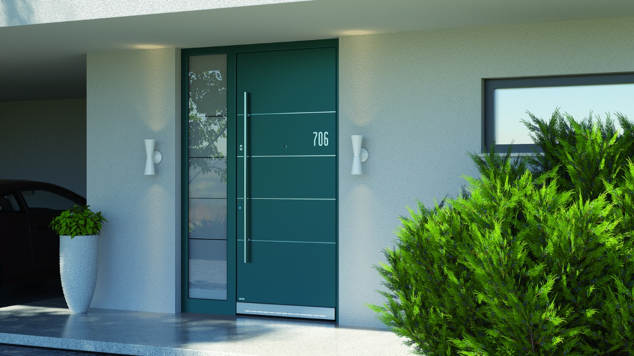 Door options in teal blue