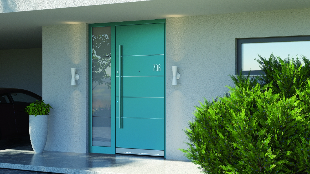 Aluminium turquoise doors