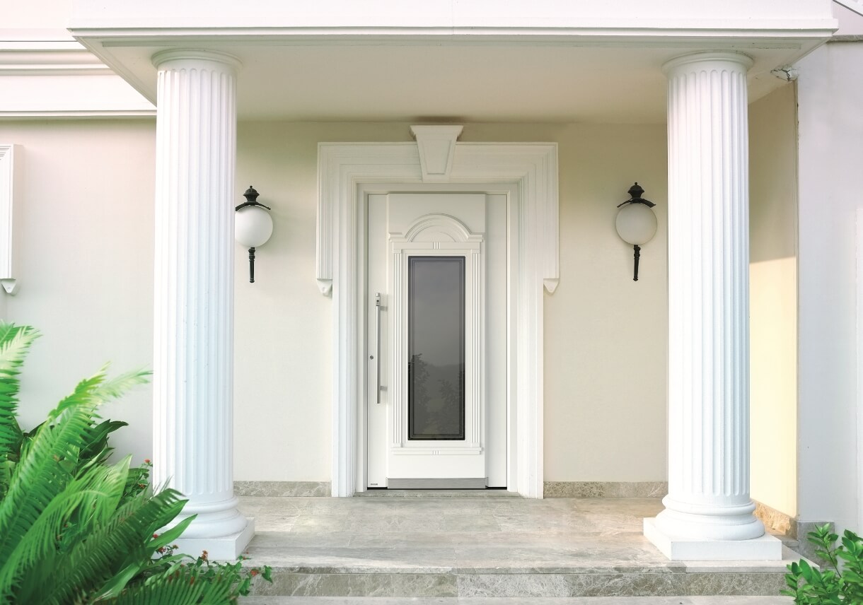 Durable white front doors