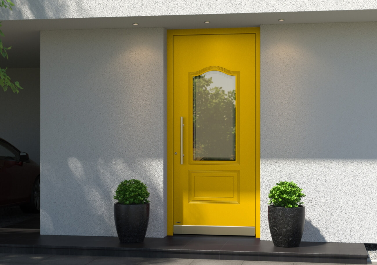 Classic yellow front door