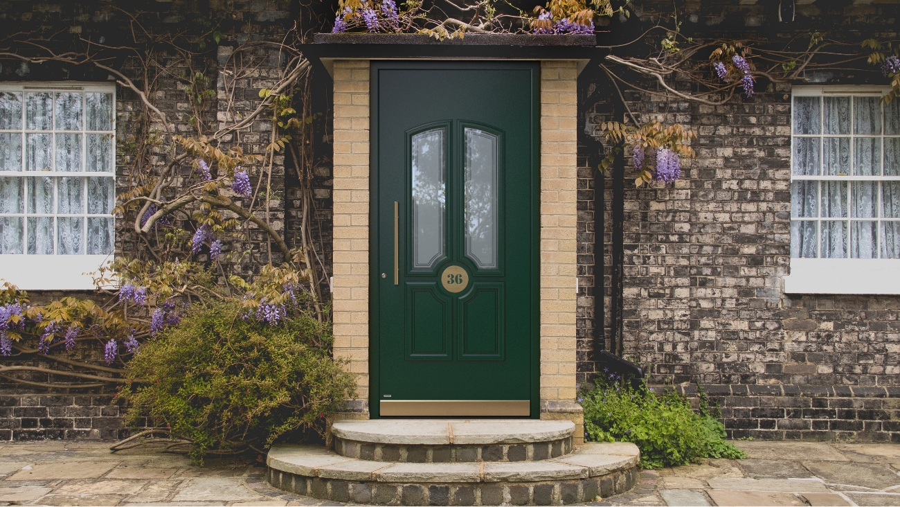 Cottage green doors