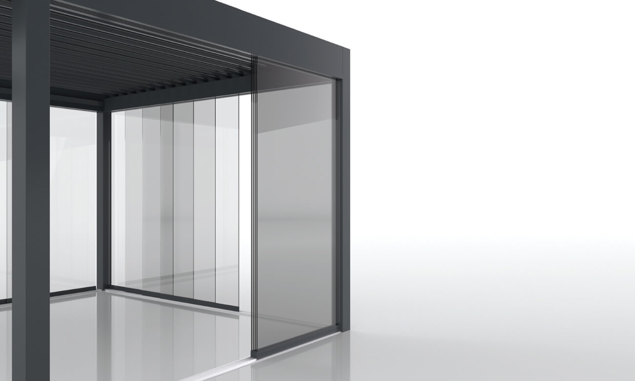 Sliding glass panels