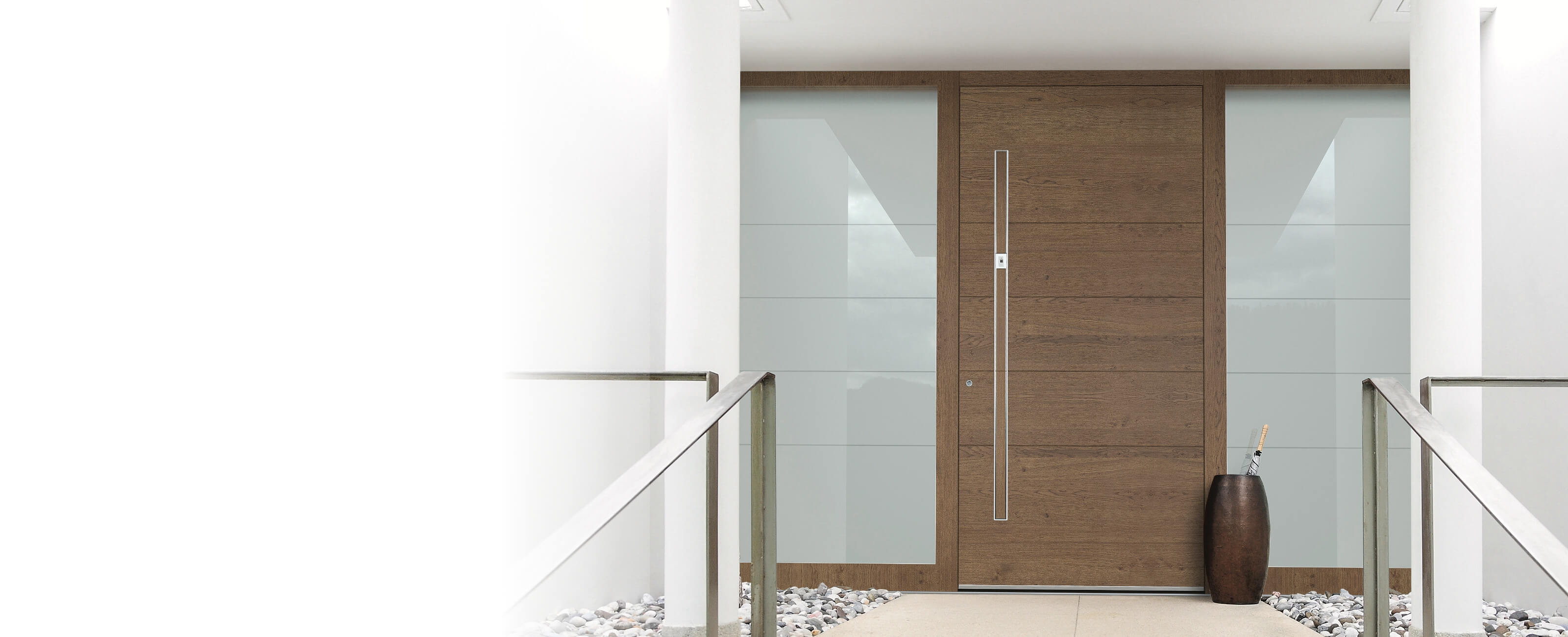 Modern wood front door