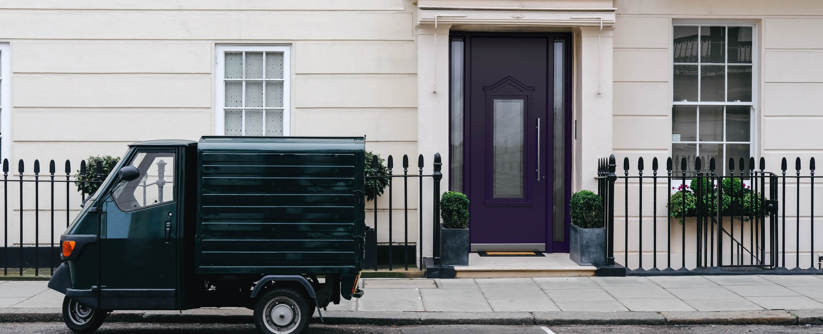 Aubergine front doors